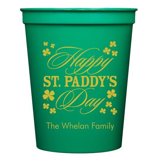 Happy St. Paddy's Day Clover Stadium Cups